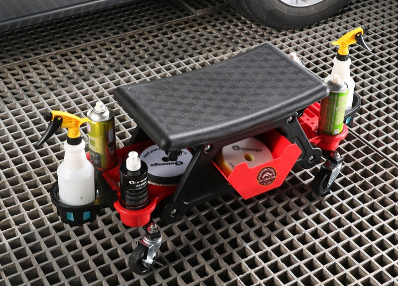 Detailers Stool with Rolling Creeper