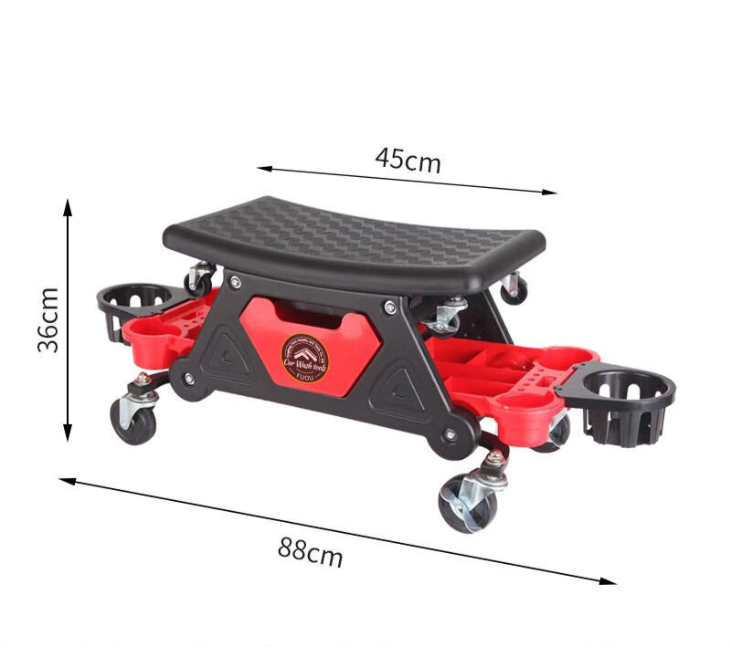 Detailers Stool with Rolling Creeper
